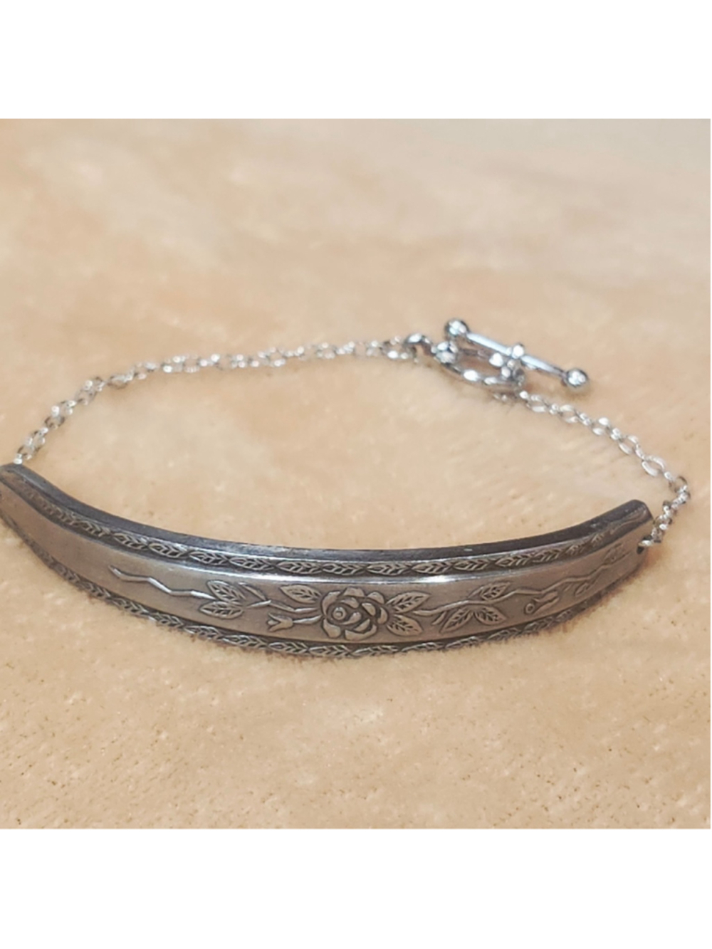 Floral Rose bracelet Spoon Handle Floral jewelry